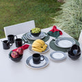 Biona Dinner Set In Black And Ivory
