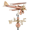 Biplane Pure Copper Weathervane By Good Directions