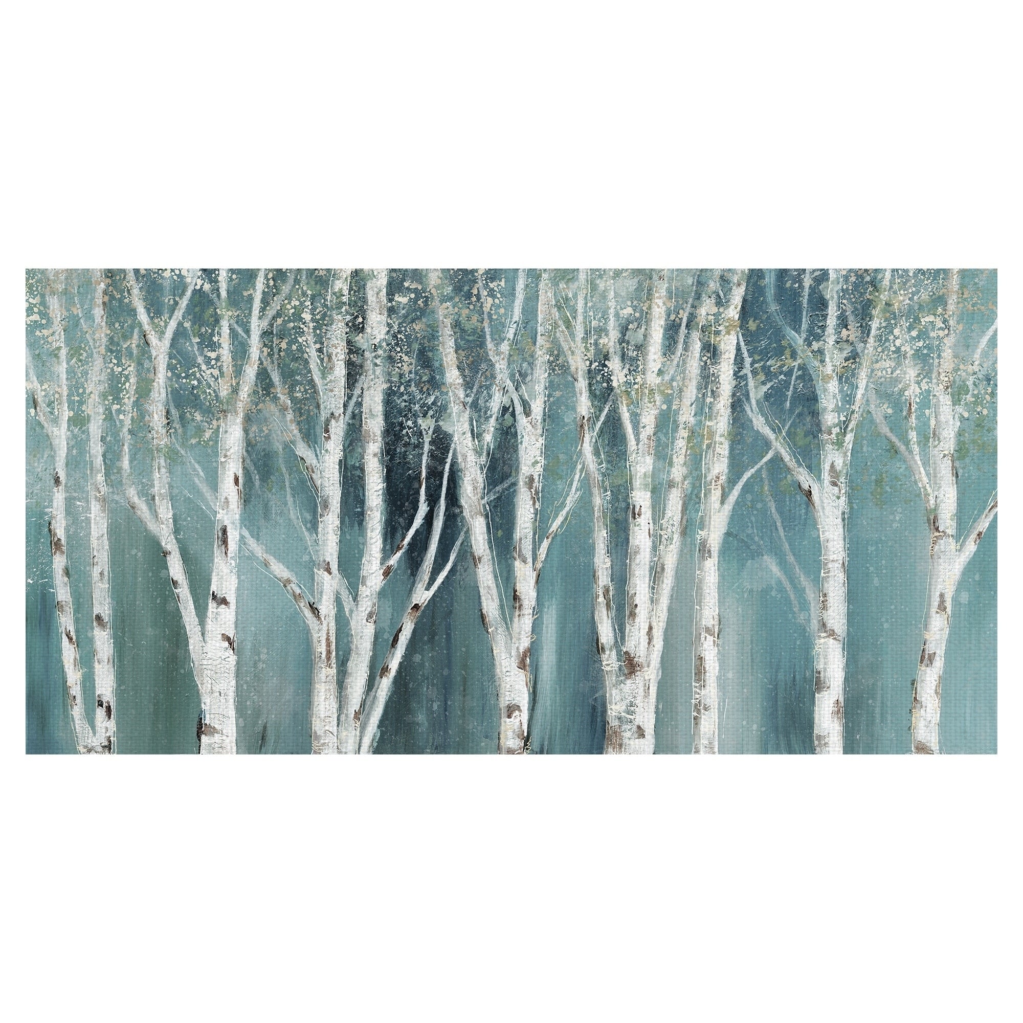 Mystical Birch Forest On Blue Soft By Nan Wrapped Canvas Painting Art Print