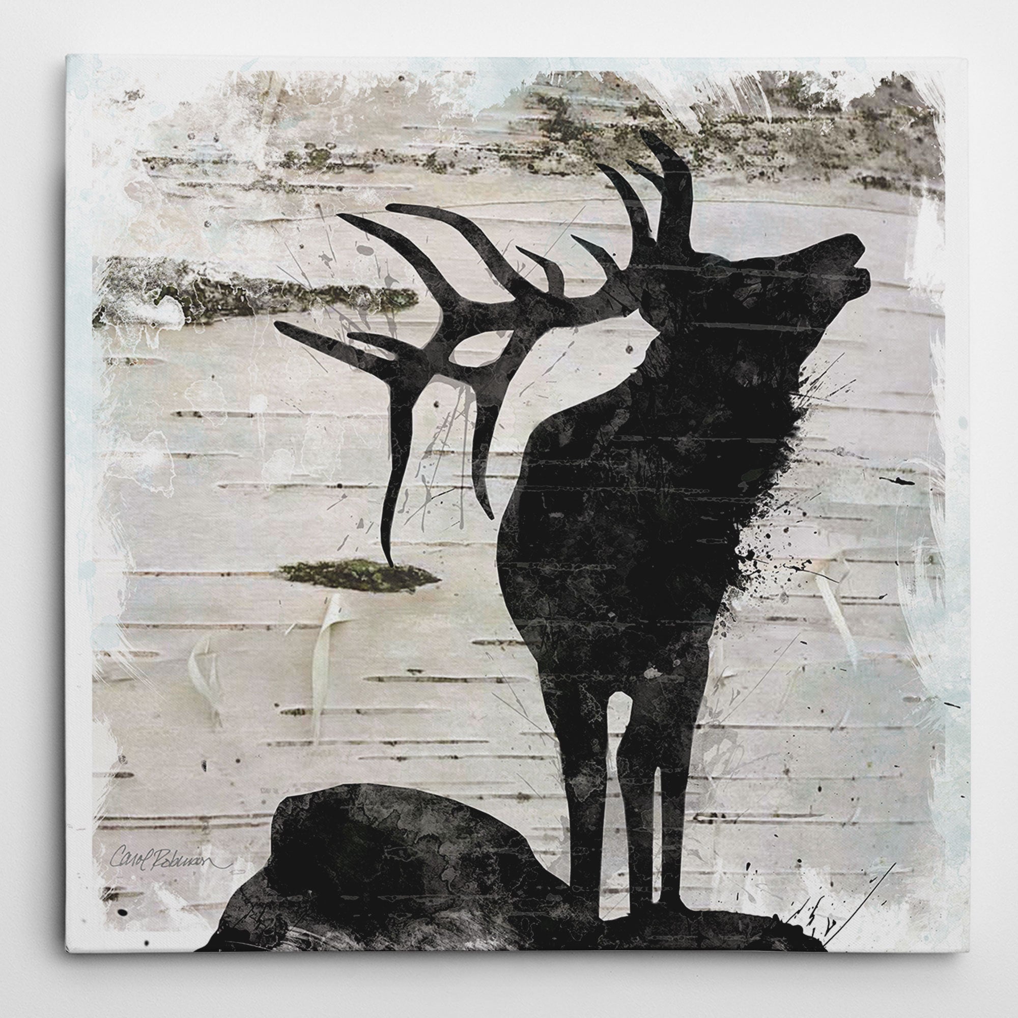 Wexford Home Carol Robinson Birchbark Elk Wrapped Canvas