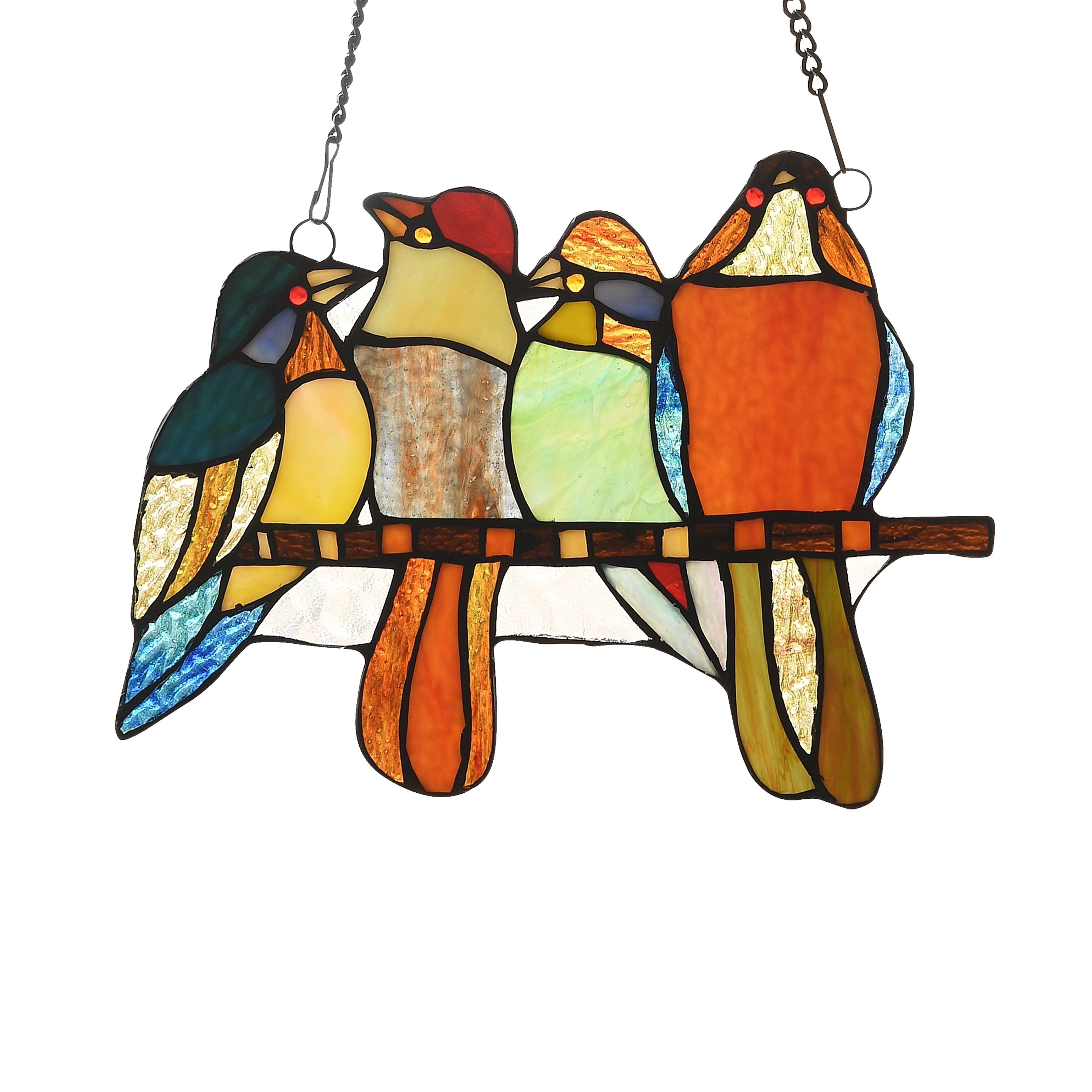Gracewood Hollow Deffalah 66 Piece Stained Glass Birds Window Suncatcher