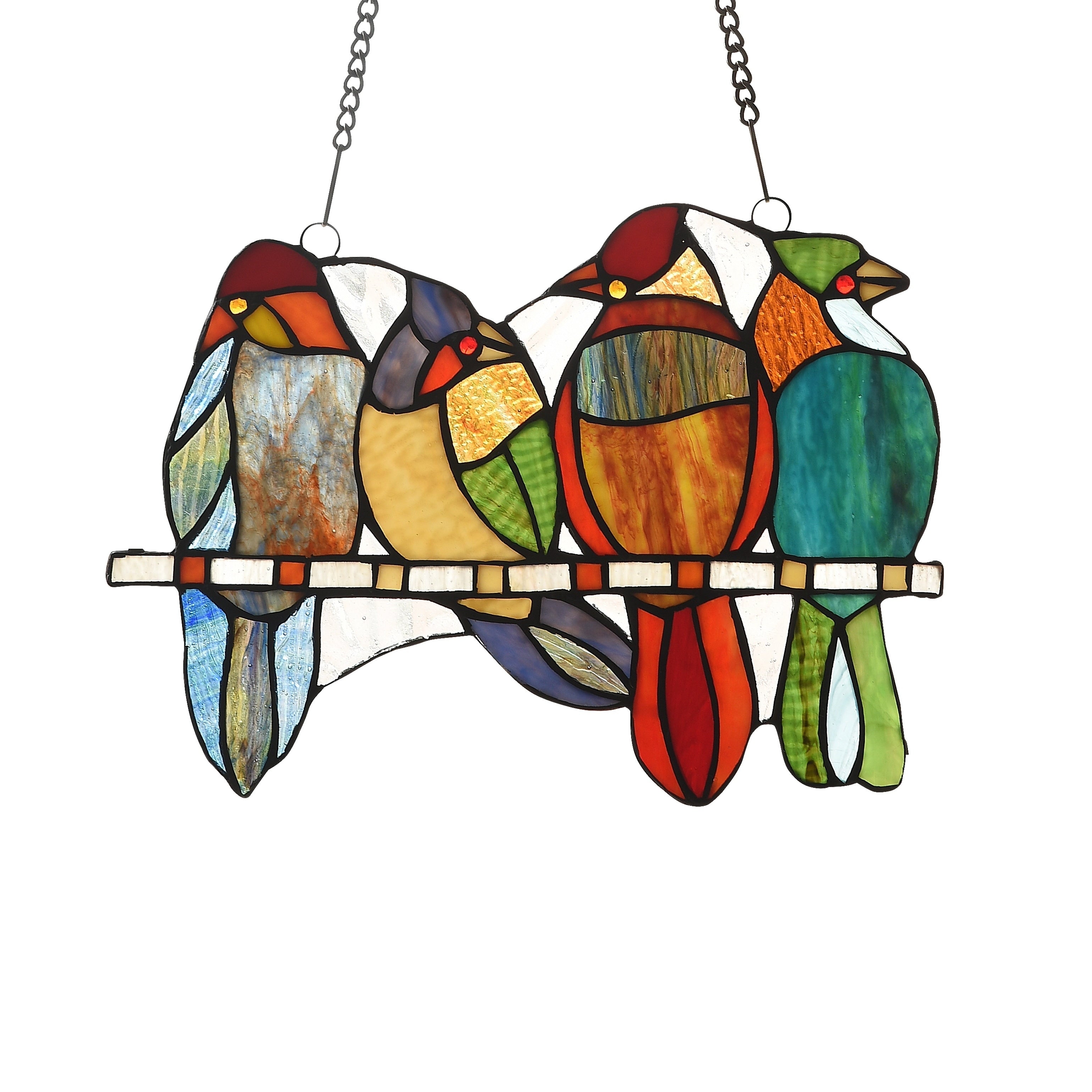 Gracewood Hollow Deffalah 73 Piece Stained Glass Birds Window Suncatcher