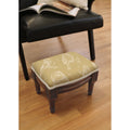Bird Watch Wood Upholstered Footstool With Nail Heads