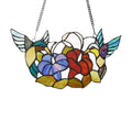 Gracewood Hollow Deffalah 72 Piece Stained Glass Birds Flowers Window Suncatcher