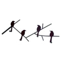 Birds On A Wire Indoor Outdoor Four Peg Hook Key Or Coat Rack Brown Rustic Iron Metal Wall Art Hange