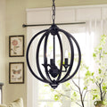 Birgir Black Metal 17 Inch Round Pendant Lamp