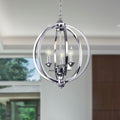 Birgir Chrome Metal 17 Inch Round Pendant Light