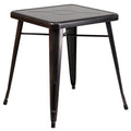 Havenside Home Boca Raton 24 Inch Square Metal Dining Table