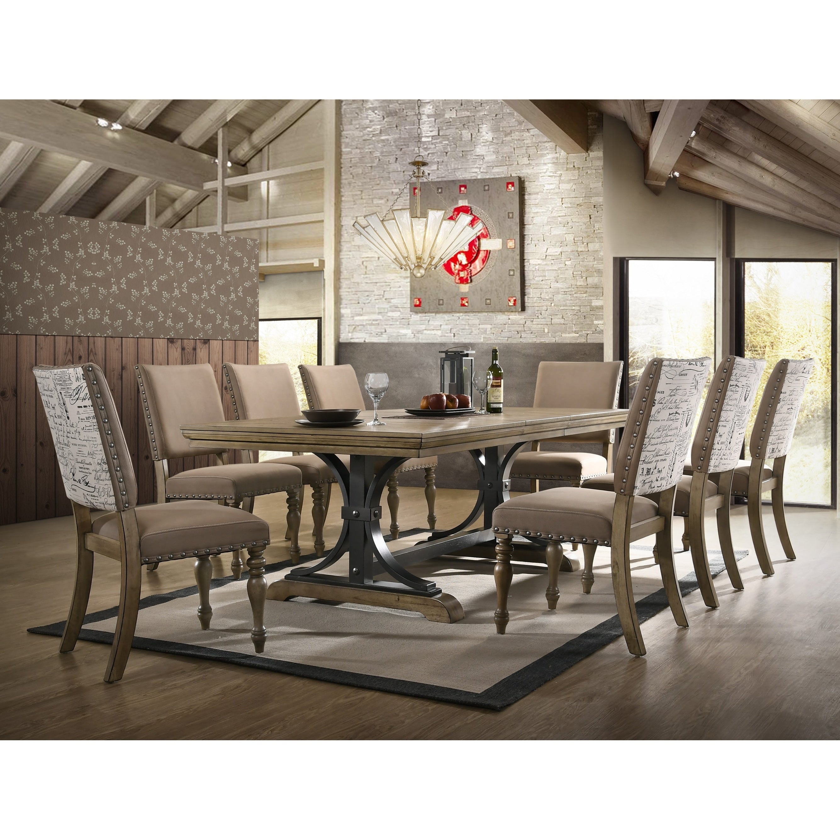 Birmingham 9 Piece Removable Leaf Table With Side Dining Chairs Set