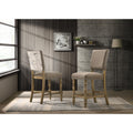 Birmingham Script Printed Driftwood Finish Counter Height Dining Chair With Nail Head Set Of 2