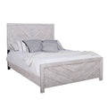 Bisca Cali King Bed With Chevron Patterned Design Driftwood Gray Finish