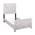 Bisca Twin Bed With Chevron Patterned Design Driftwood Gray Finish