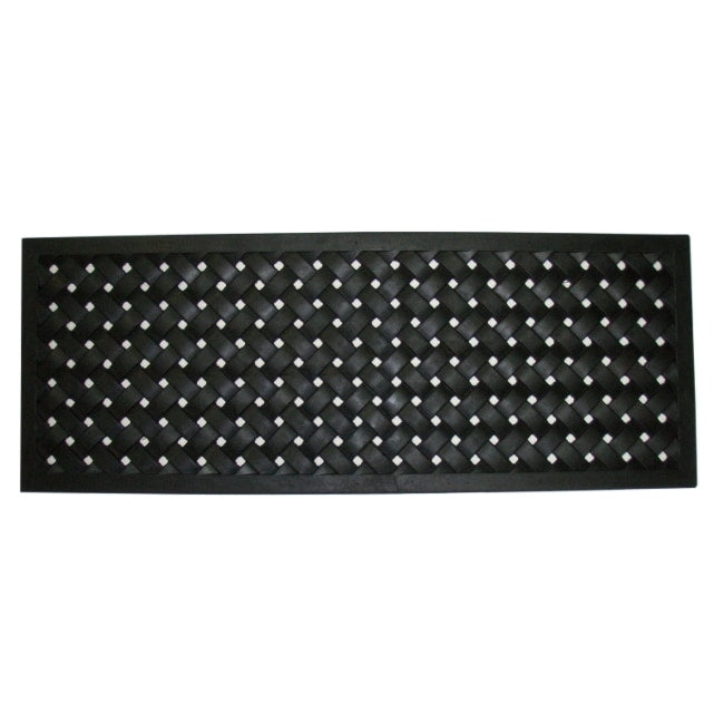 Black 30 Inch X 18 Inch Braided Rubber Mat