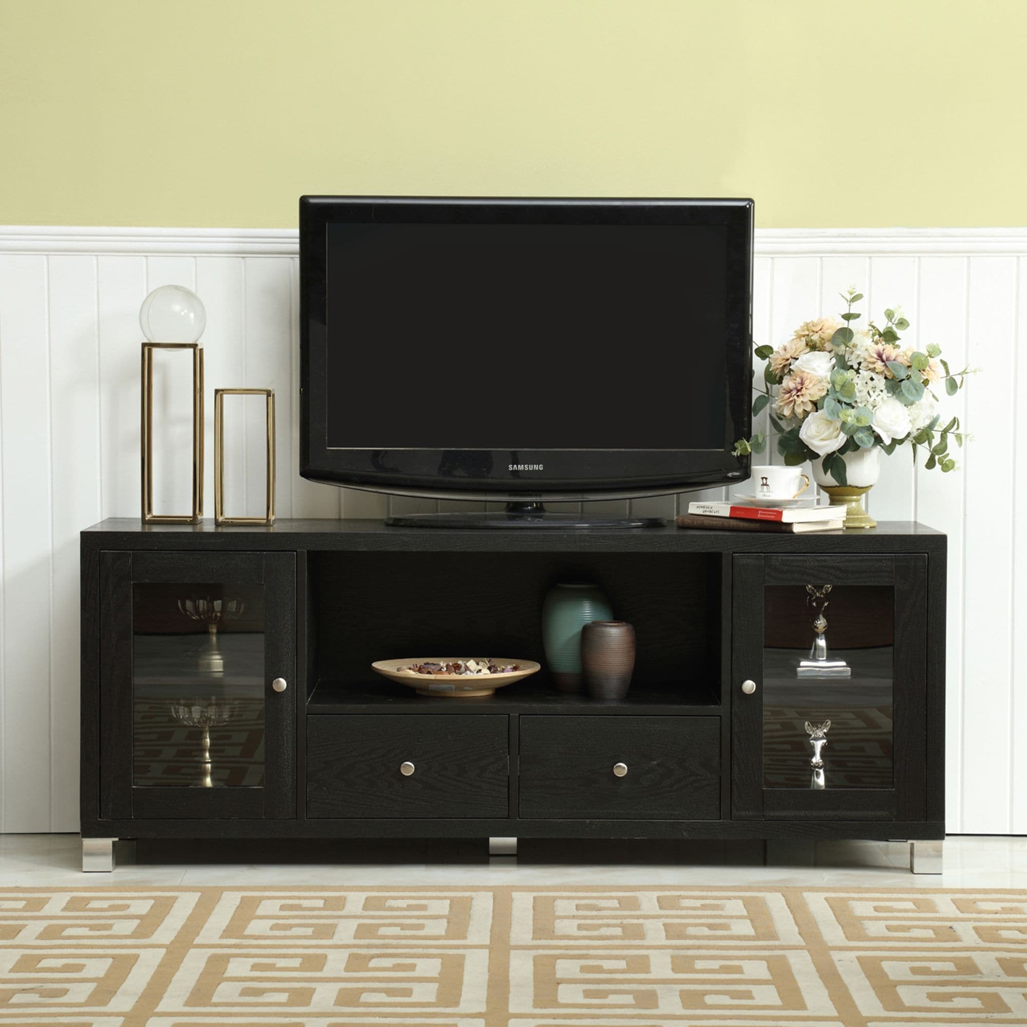 Black 58 Inch Sliding Barn Door Tv Console
