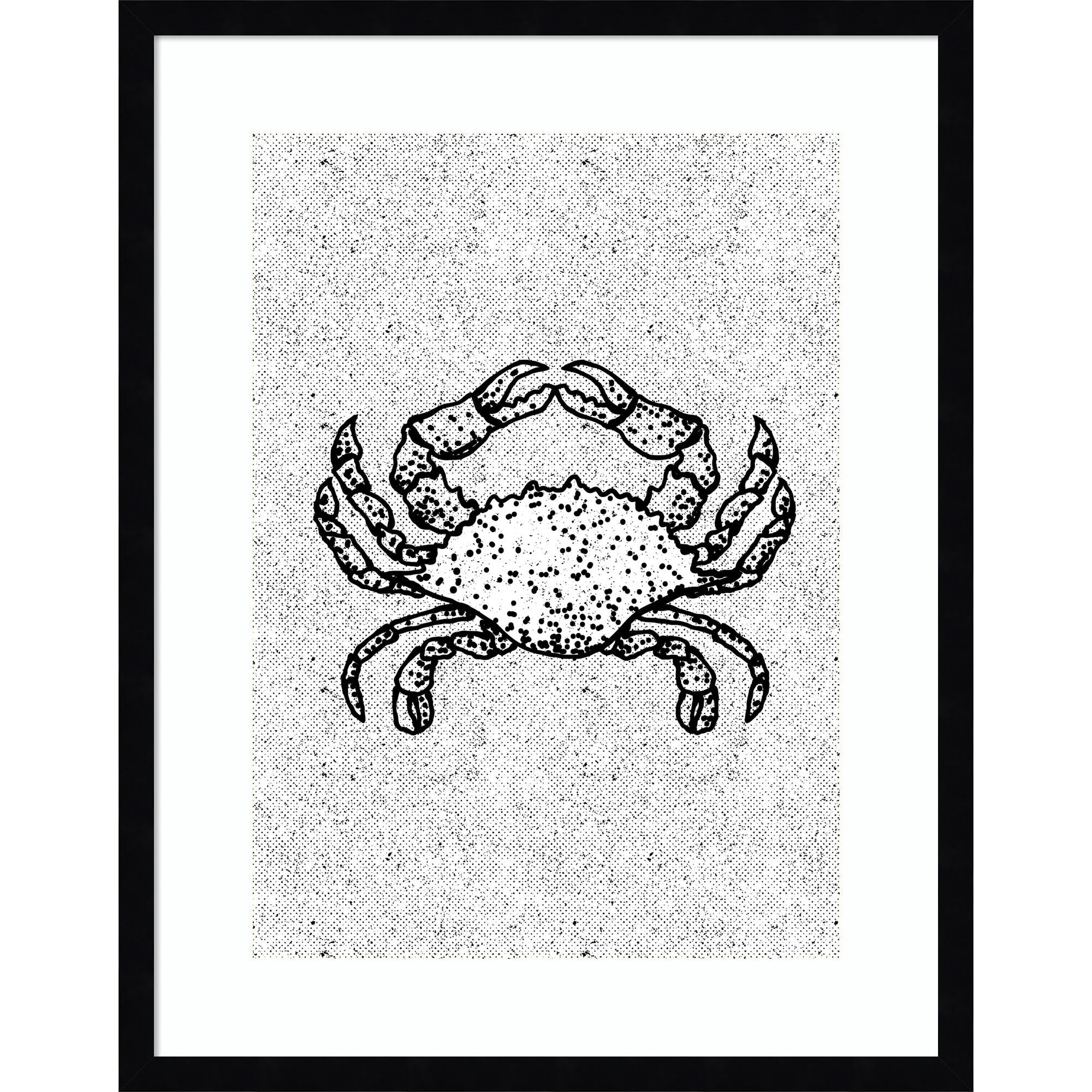 Black And White Crab By Nicholas Wood Framed Wall Art Print Svelte Noir Black