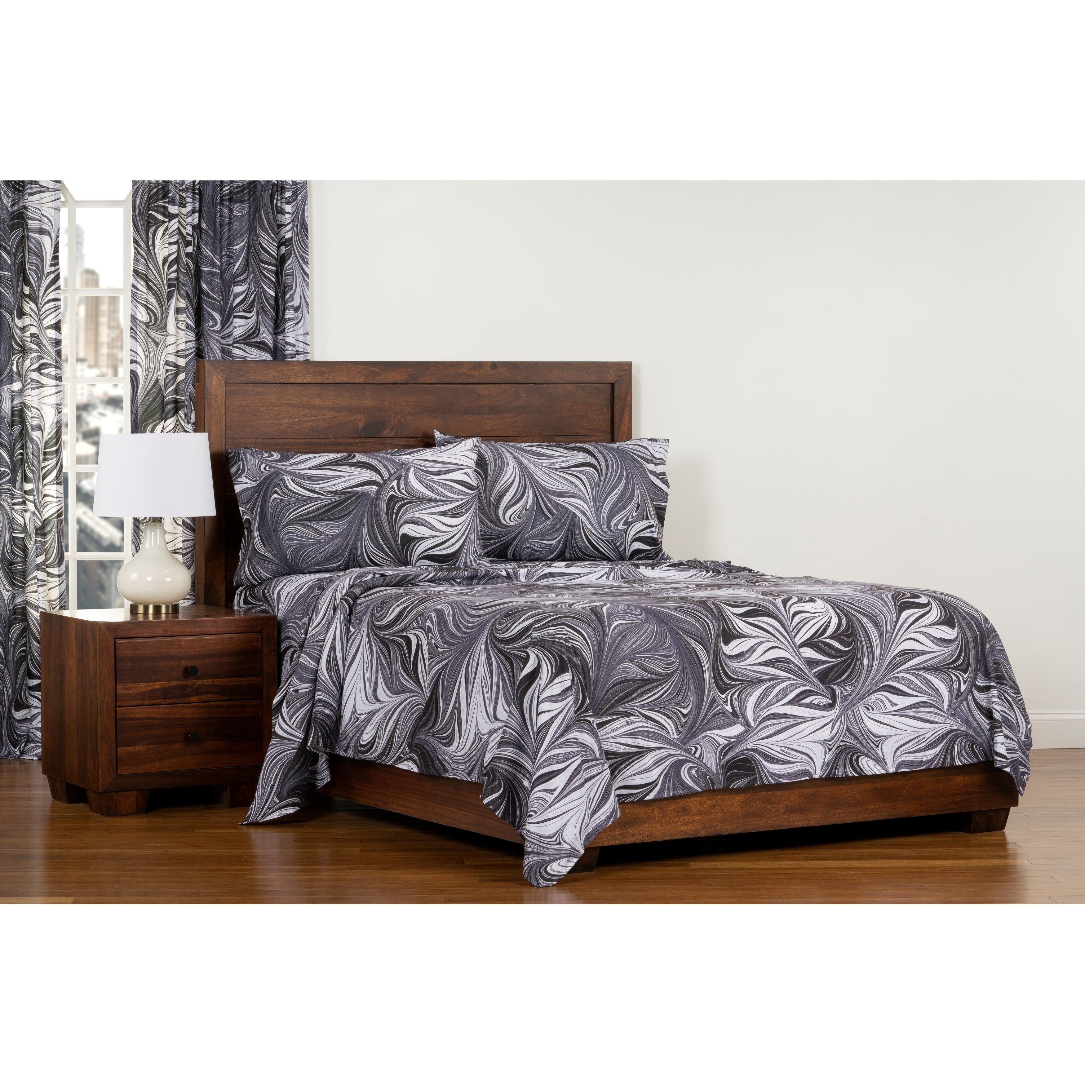 Black Ash Full King Queen Twin Sheet Set