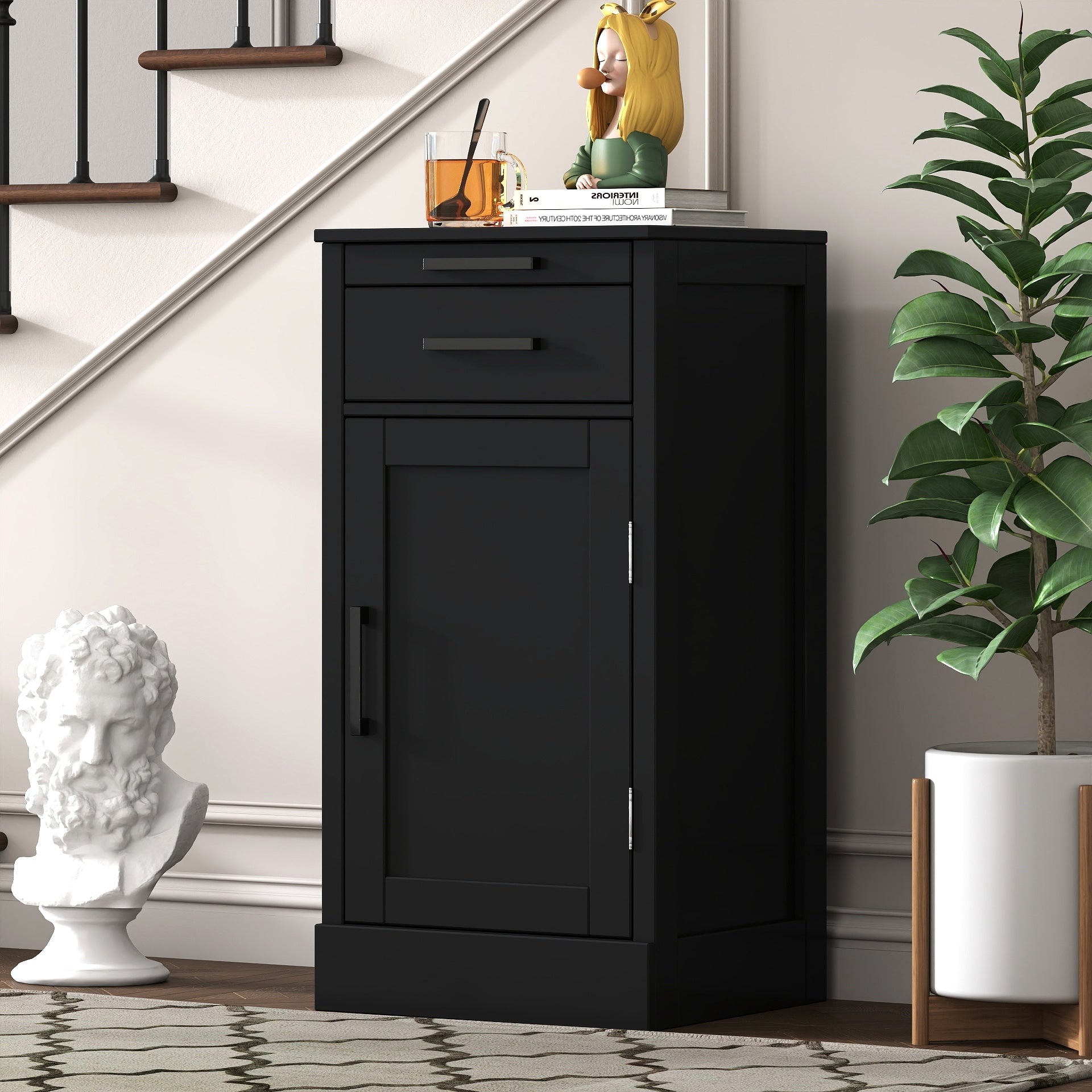 Black Buffet Cabinet Sideboard With Drawers Side Cabinet Bar Cabinet Accent Cabinet Storage Cabinet