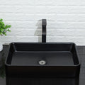 Black Ceramic Handmade Rectangular Vessel Bathroom Sink