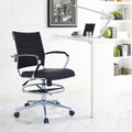 Modern Designer Ergonomic Office Drafting Chair Office With Arms Ribbed Computer Black