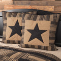 Vhc Raven Black Primitive Bedding Check Star Quilted Euro Sham