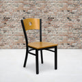 Black Circle Back Metal Restaurant Chair 16.25 W X 21.5 D X 32.75 H