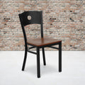 Black Circle Back Metal Restaurant Chair 17.25 W X 20.25 D X 32.5 H