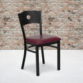 Black Circle Back Metal Restaurant Chair 17.25 W X 20.25 D X 32.5 H