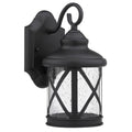 Black Clear Seeded Glass 1 Light Outdoor Wll Light