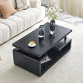Black Coffee Table 3 Tier Center Table With Open Shelf Side Table Sofa Table End Table For Living Room