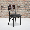 Black Decorative 3 Circle Back Metal Restaurant Chair 17 W X 21 D X 32 H