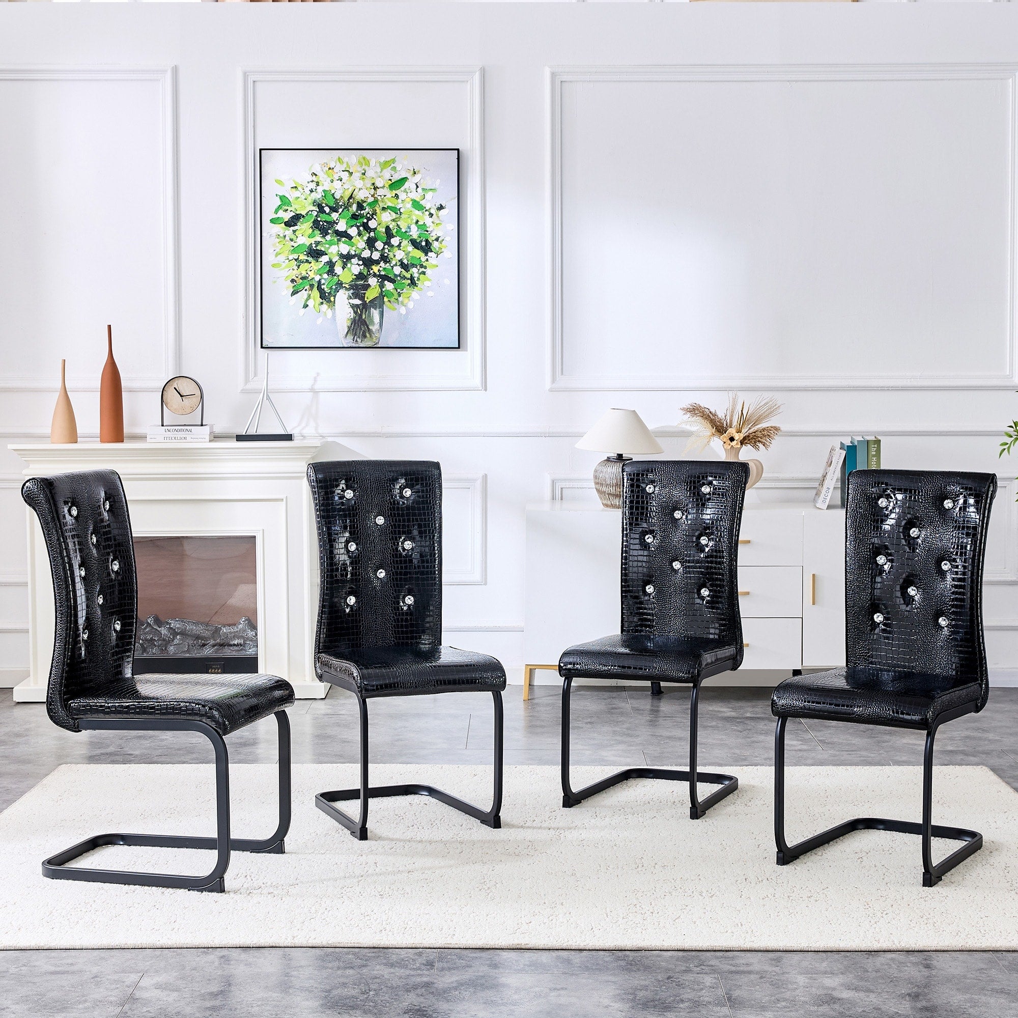 Black Dining Chair Side Chair Kitchen Chair Leisure Chair Lounge Chair Office Chair Armless Chair