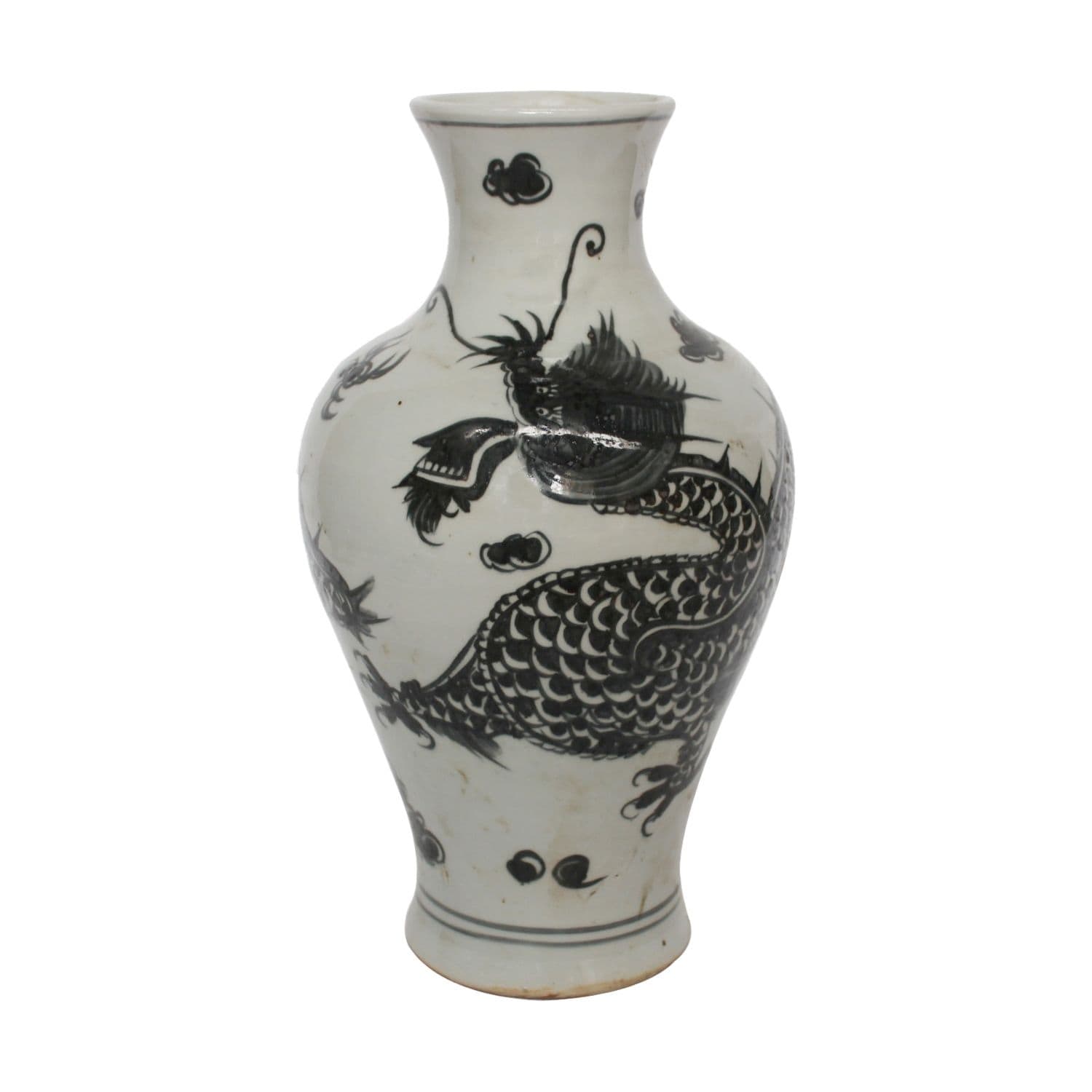 Black Dragon Porcelain Fairy Vase Small