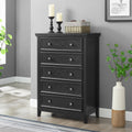 Black Dresser Clothes Storage Cabinet With 5 Drawers Chest Of Drawers Closet Organizers Side Cabinet Accent Cabinet
