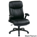 Office Star Work Smart Executive Bonded Leather Chair With Adjustable Padded Flip Arms