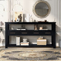 Black Entryway Table Sofa Table With 4 Drawers Hallway Table Console Table Side Table With Open Shelves