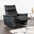 Black Faux Leather 1Pc Recliner Chair Padded Arms Welt Trim