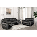 Black Faux Leather Sofa Loveseat Chair Reclinig Set