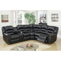 Black Finish 3Pc Power Motion Sectional Set Nailhead Trim Fully Upholstered