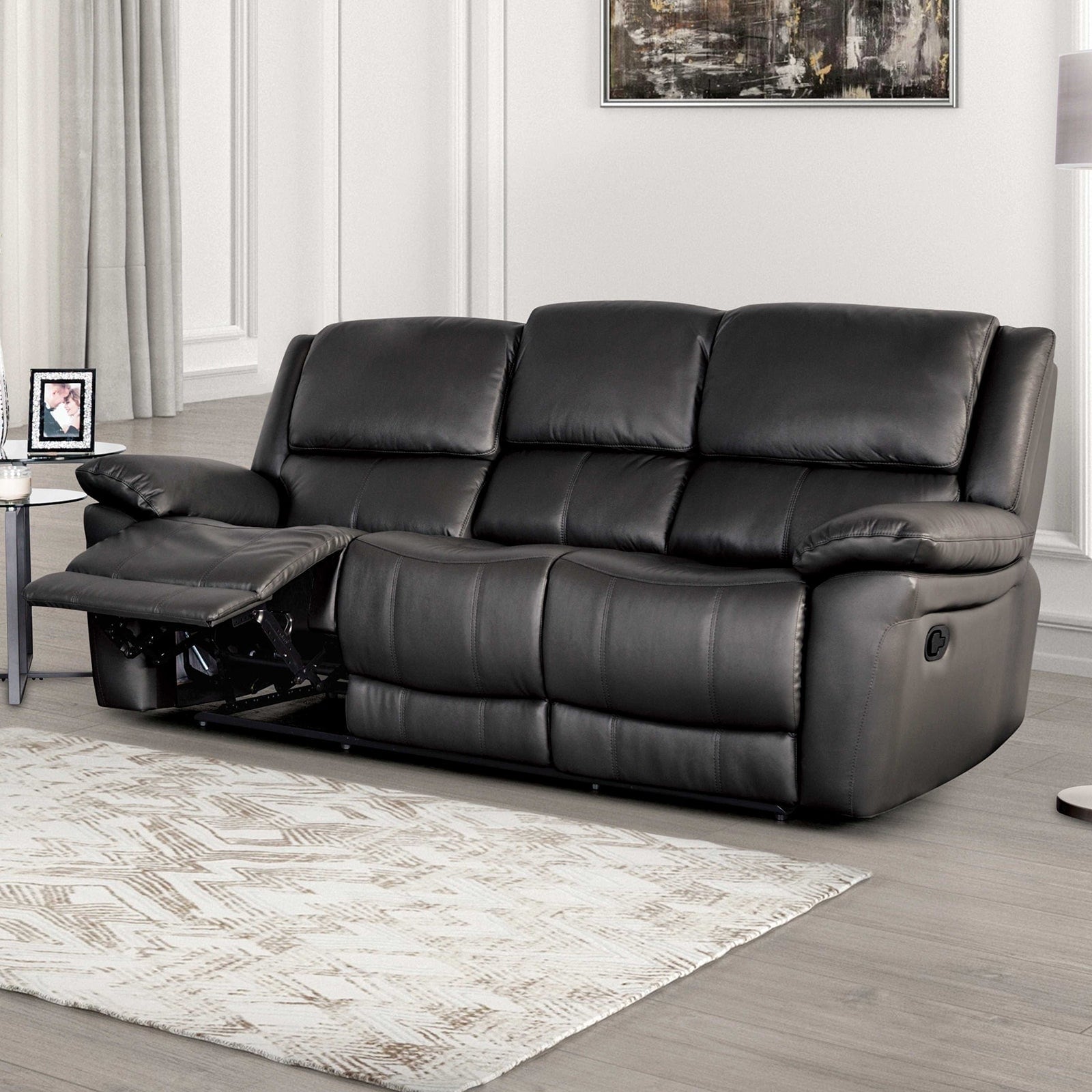 Black Finish Recliner Sofa 1Pc Transitional