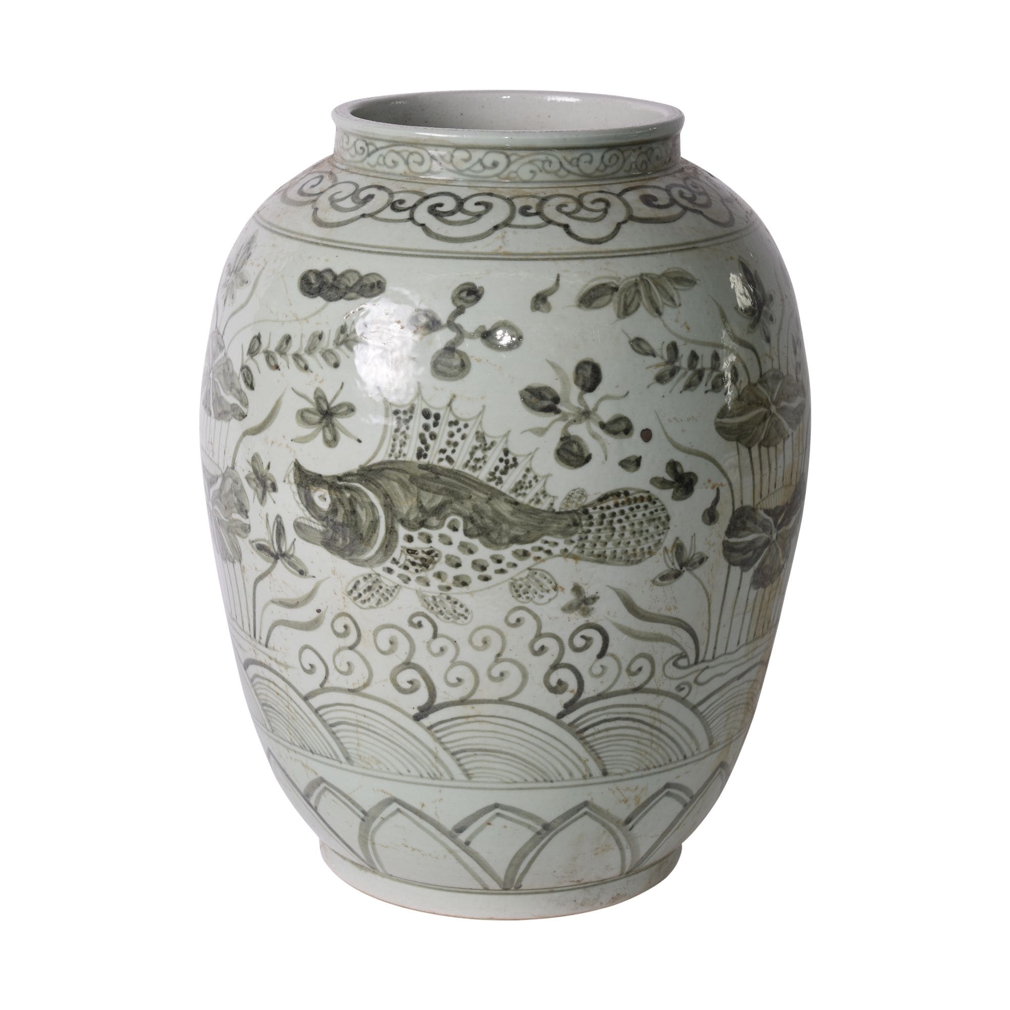 Black Fish Open Top Jar 13X13X16