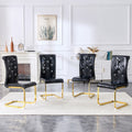 Black Gold Dining Chair Side Chair Kitchen Chair Leisure Chair Lounge Chair Office Chair Armless Chair