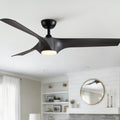 Black Gray Ceiling Fan With Dimmable Light Remote