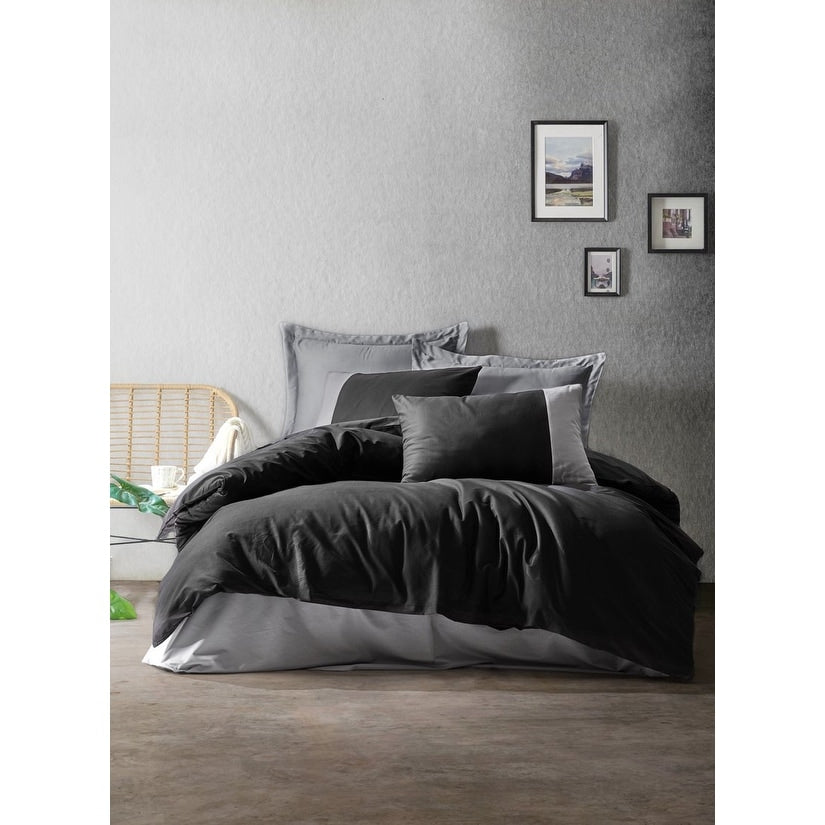 Black Gray Gentleman Full Size Duvet Cover Set 1 Duvet Cover 1 Fitted Sheet 2 Pillowcases Iron Safe Hypoallergenic Set