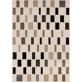 Black Grey White Taupe Rectangle Rows High Traffic Rug