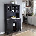Black Hutch Buffet With Stainless Top By Home Styles