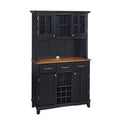 Black Hutch Buffet With Wood Top By Home Styles