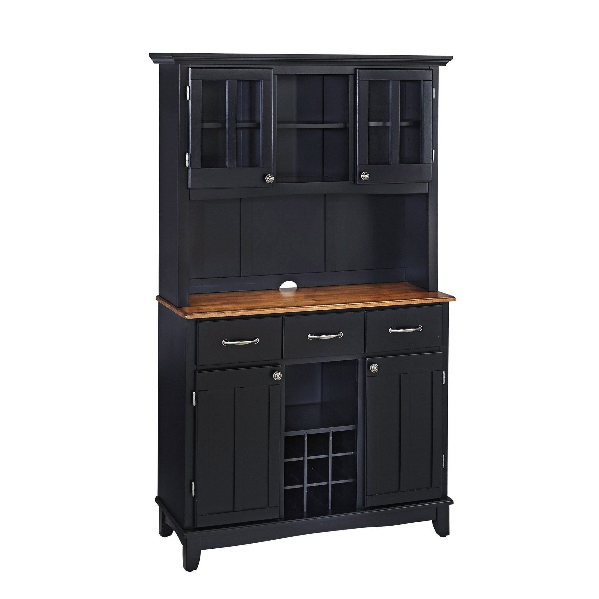 Black Hutch Buffet With Wood Top By Home Styles