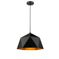 Black Iron Mini Pendant Light With Gold Interior