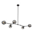 Black Iron Pendant Lighting With Smoke Glass Shades