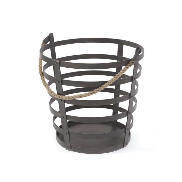 Iron Basket With Rope Handle